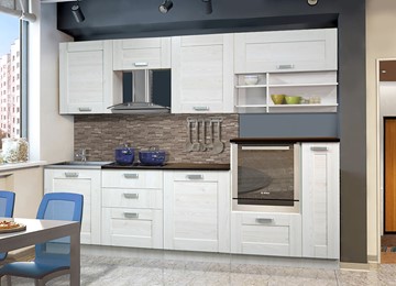 Модульный кухонный гарнитур Квадро 2700, цвет Белая лиственница в Вологде - предосмотр