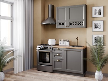 Модульная кухня Амели-3 1600, Чёрный/Оникс серый в Вологде - предосмотр