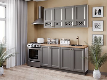 Модульная кухня Амели-3 2200, Белый/Оникс серый в Вологде - предосмотр