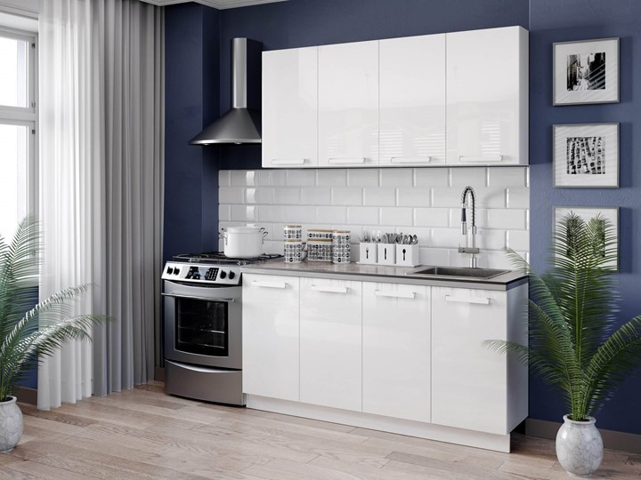 Кухонный гарнитур Герда 2200 (Белый/Белый глянец) в Вологде - изображение