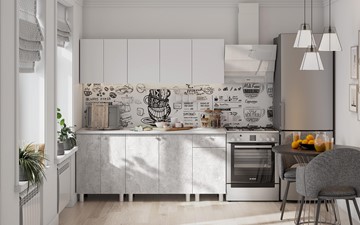 Готовая кухня КГ-1 1800, белый/белый/цемент светлый/антарес в Вологде - предосмотр