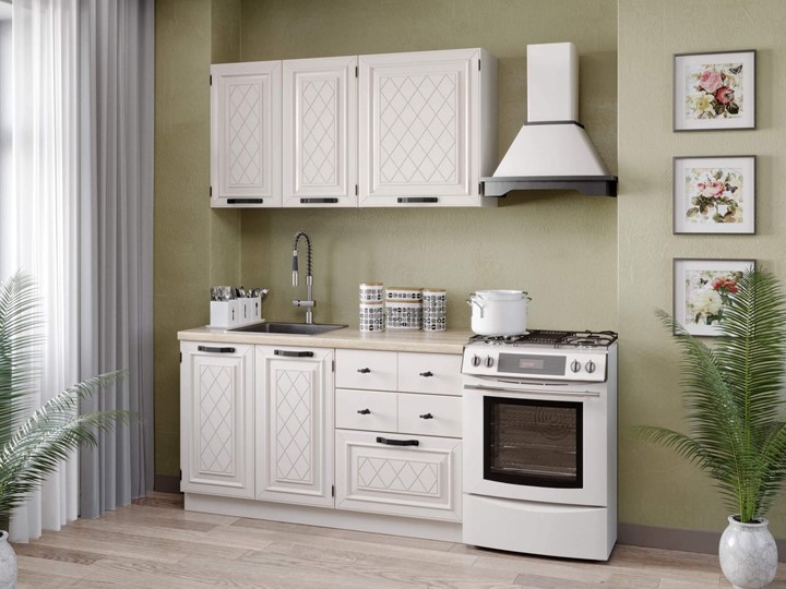 Модульный кухонный гарнитур Марина 2000(Белый/Алебастр) в Вологде - изображение