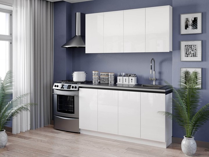Гарнитур кухонный Шервуд 2200 (Белый/Белый глянец) в Вологде - изображение