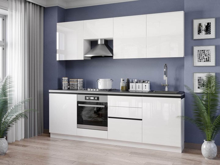 Модульная кухня Шервуд 2400 (Белый/Белый глянец) в Вологде - изображение