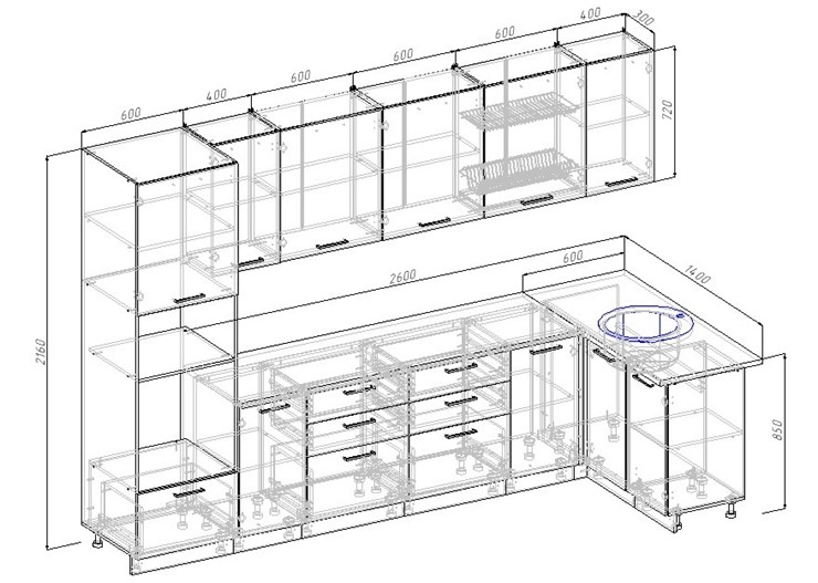 Угловой кухонный гарнитур Бланка-3200х1400 в Вологде - изображение 1