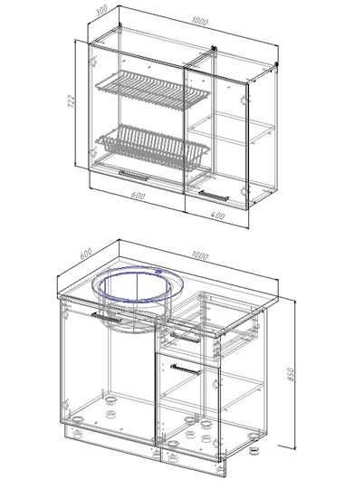 Модульный кухонный гарнитур Лада-1000 в Вологде - изображение 1