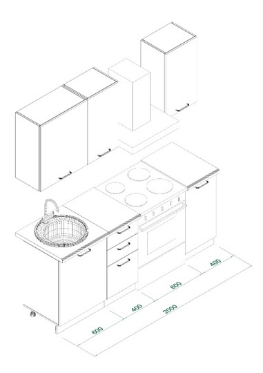 Кухонный гарнитур МК ТЕХНО Комплект №3 1,4м ПВХ Оленна в Вологде - изображение 6
