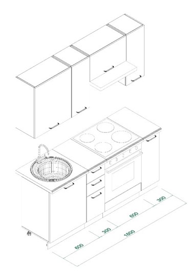 Гарнитур кухонный МК НОРД Комплект №5 1,8м Дуб Крафт Серый (K002 PW) в Вологде - изображение 8