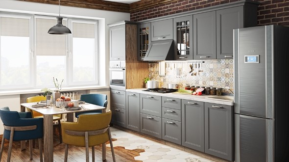 Кухонный гарнитур Одри №1 (Серый) в Вологде - изображение