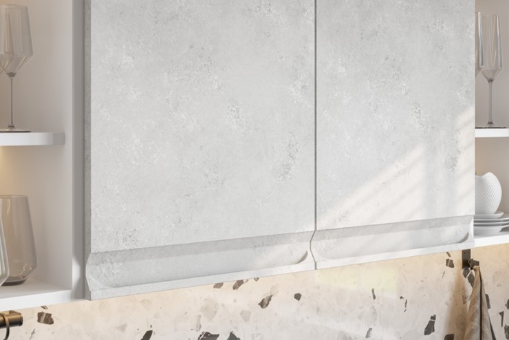 Угловой кухонный гарнитур Вельвет, бетон графит/бетон снежный в Вологде - изображение 4