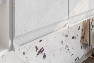 Угловой кухонный гарнитур Вельвет, бетон графит/бетон снежный в Вологде - предосмотр 5