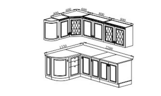 Модульная кухня Веста 1330х2200, цвет Сандал белый в Вологде - изображение 2