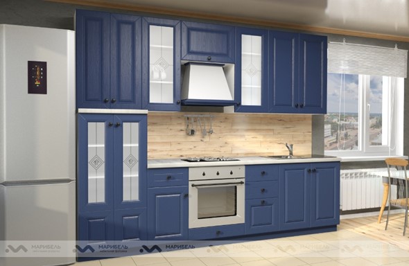 Кухонный гарнитур Вена 2800, цвет Синий в Вологде - изображение
