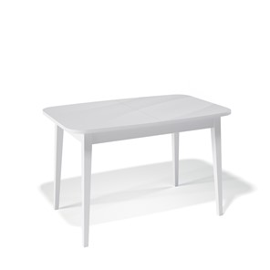 Кухонный стол раскладной Kenner 1200M (Белый/Стекло белое сатин) в Вологде - предосмотр