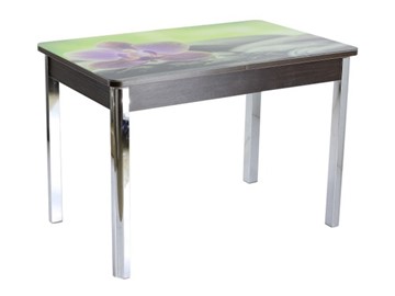 Кухонный стол раздвижной Айсберг-01 СТФ, венге/фотопечать камни/44 прямые металл хром в Вологде