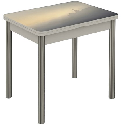 Обеденный раздвижной стол Бари хром №6 (Exclusive h183/белый) в Вологде - изображение