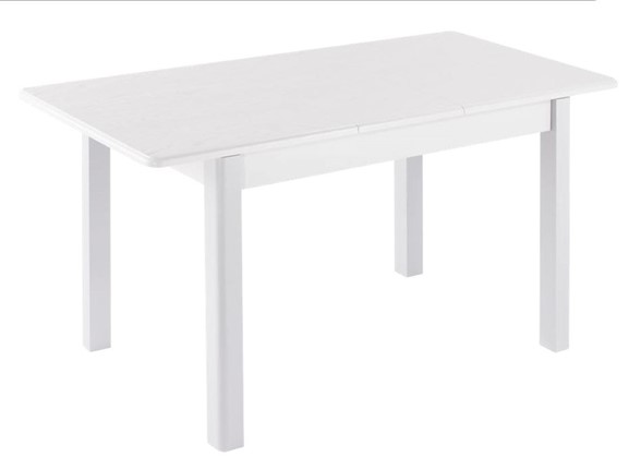 Кухонный раздвижной стол Айсберг мини МДФ, белый МДФ/40 массив прямые белые в Вологде - изображение