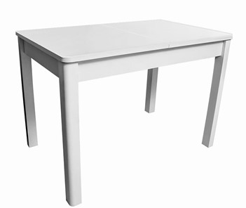Обеденный раздвижной стол Айсберг-07 СТ1, белое ЛДСП/стекло белое/прямые массив белый в Вологде - предосмотр