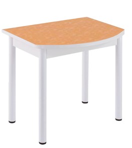 Кухонный пристенный стол НСПГ-02 ПЛ1, цветы манго/белое ЛДСП/36 прямые трубки крашеные белый в Вологде