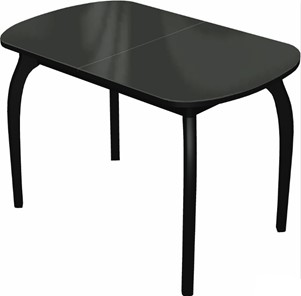 Кухонный стол раскладной Ривьера мини дерево №1 (стекло черное/черный) в Вологде - предосмотр