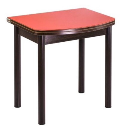 Раздвижной стол СПГ-01 СТ1, венге ЛДСП/стекло оранжевое/38 прямые трубки крашеные коричневый в Вологде - изображение