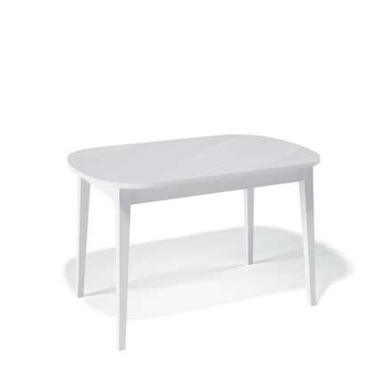 Кухонный стол раскладной Kenner 1300M (Белый/Стекло белое сатин) в Вологде - изображение