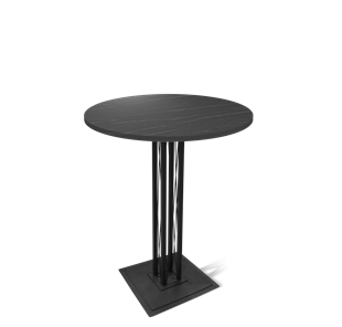 Обеденный круглый стол SHT-TU6-BS1/H110 / SHT-TT 80 ЛДСП (камень пьетра гриджио черный/черный) в Вологде