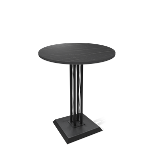 Круглый кухонный стол SHT-TU6-BS2/H110 / SHT-TT 80 ЛДСП (камень пьетра гриджио черный/черный) в Вологде