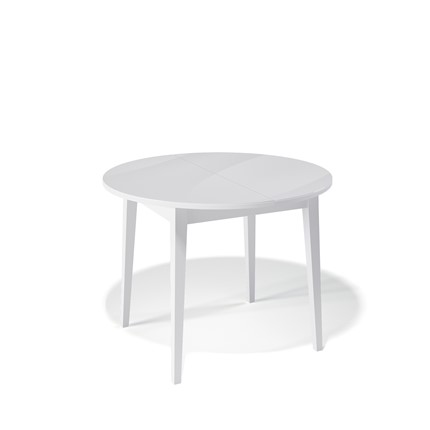 Кухонный стол раскладной Kenner 1000M (Белый/Стекло белое сатин) в Вологде - изображение