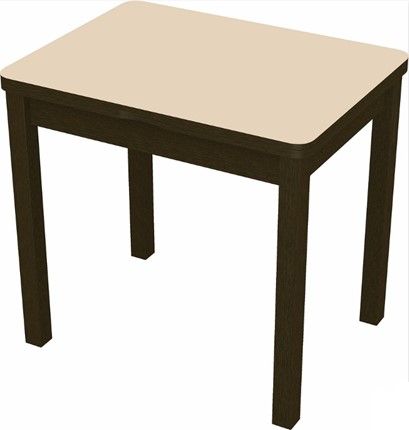 Кухонный раскладной стол Бари дерево №8 (стекло молочное/венге) в Вологде - изображение