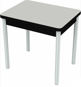 Стол раздвижной Бари хром №6 (стекло белое/черный) в Вологде - предосмотр