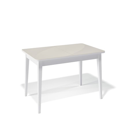 Раздвижной стол Kenner 1100M (Белый/Стекло крем глянец) в Вологде - изображение