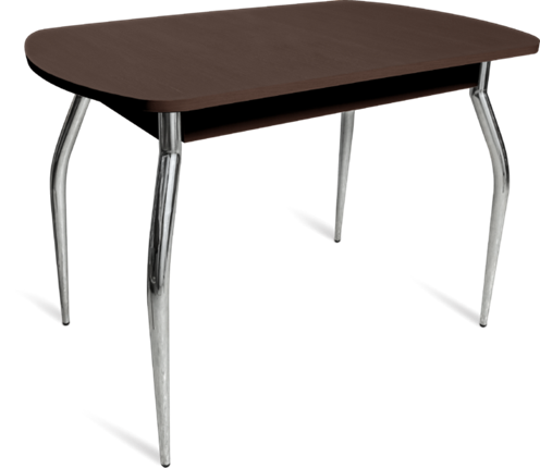 Кухонный обеденный стол ПГ-04 ЛДСП, венге ЛДСП/35 гнутые металл хром в Вологде - изображение