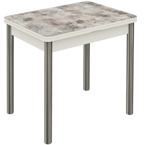 Кухонный стол раздвижной Бари хром №6 (Exclusive h102/белый) в Вологде - предосмотр