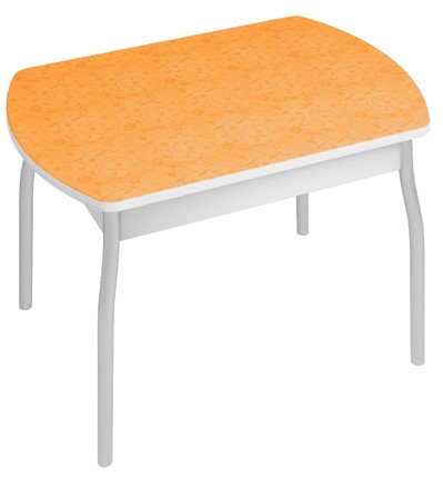 Стол кухонный Орфей-6, Оранжевые цветы в Вологде - изображение
