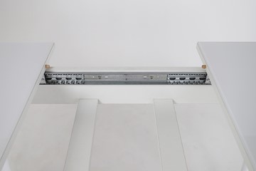 Кухонный раскладной стол Хоста, опоры массив цилиндрический, Белый в Вологде - предосмотр 3