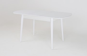 Кухонный раскладной стол Хоста, опоры массив цилиндрический, Белый в Вологде - предосмотр 1