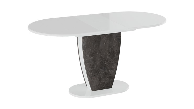 Кухонный раздвижной стол Монреаль тип 1 (Белый глянец/Моод темный) в Вологде - изображение 1