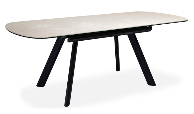 Кухонный раздвижной стол Шамони 1CQ 140х85 (Oxide Avorio/Графит) в Вологде - изображение 1