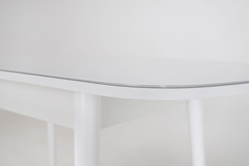 Кухонный раскладной стол Хоста, опоры массив цилиндрический, Белый в Вологде - предосмотр 2