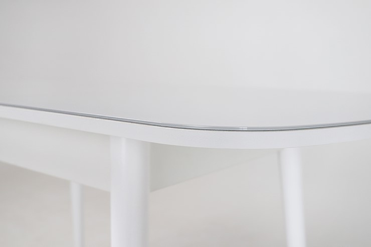 Кухонный раскладной стол Хоста, опоры массив цилиндрический, Белый в Вологде - изображение 2