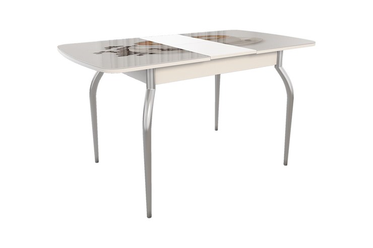 Кухонный стол раскладной Танго, белый/кофе в Вологде - изображение 1