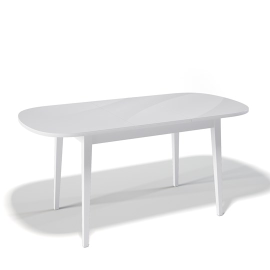 Обеденный раздвижной стол Kenner 1300M (Белый/Стекло белое глянец) в Вологде - изображение 1