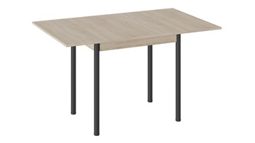 Кухонный раскладной стол Родос тип 2 с опорой d40 (Черный муар/Дуб Сонома) в Вологде - предосмотр 1