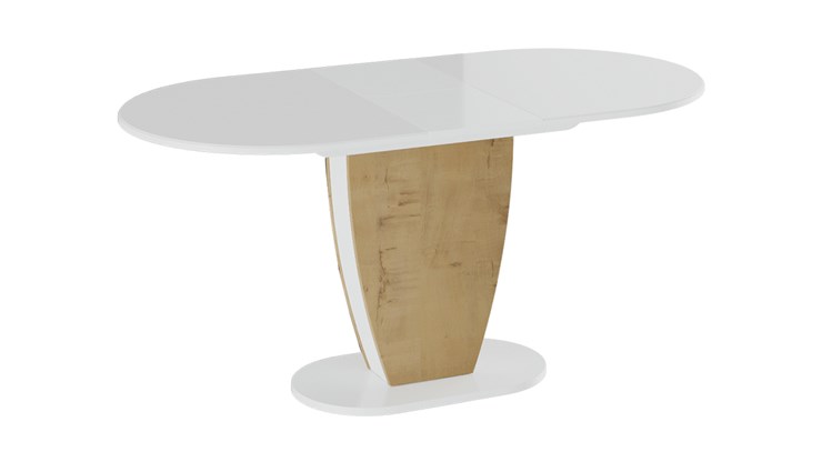 Кухонный стол раскладной Монреаль тип 1 (Белый глянец/Бунратти) в Вологде - изображение 1