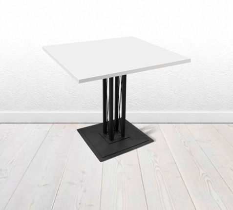 Кухонный стол SHT-TU6-BS1/ТT 80/80 (черный/белый) в Вологде - изображение