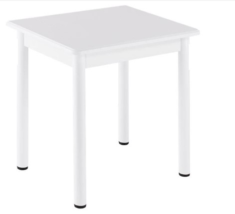 Кухонный пристенный стол СПА-01 МДФ, белый МДФ/белое дерево/36 прямые трубки белый в Вологде - изображение
