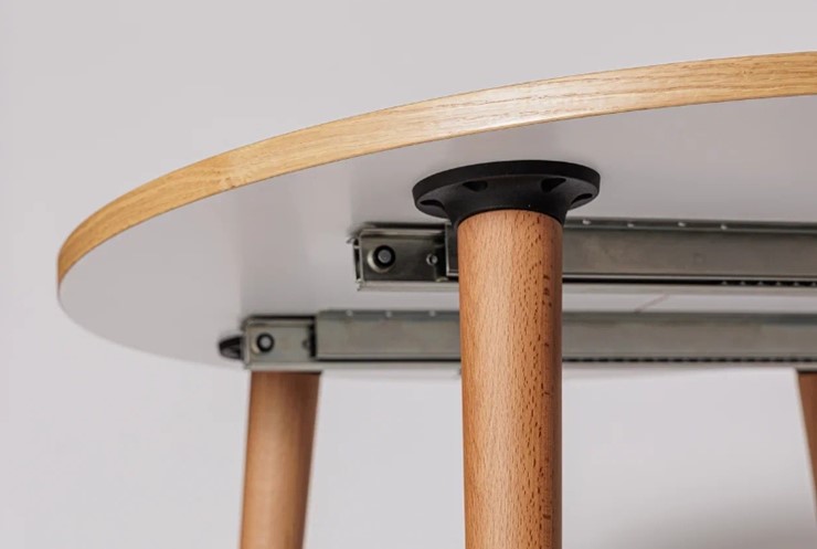 Кухонный раздвижной круглый стол Шпон Дуба 677 С д. 100 см МДФ в Вологде - изображение 5