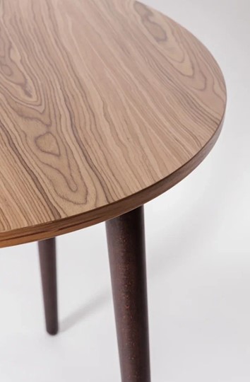 Обеденный круглый раздвижной стол Шпон Ореха д. 100 см МДФ светлый орех в Вологде - изображение 1