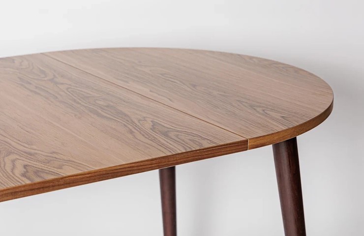 Кухонный стол круглый Шпон Ореха д. 90 см МДФ светлый орех в Вологде - изображение 17